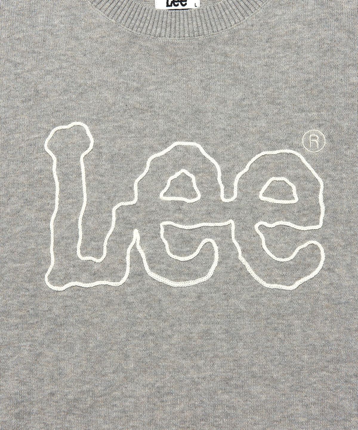 리(LEE) 빅 트위치 로고 린넨 블렌드 니트 그레이
