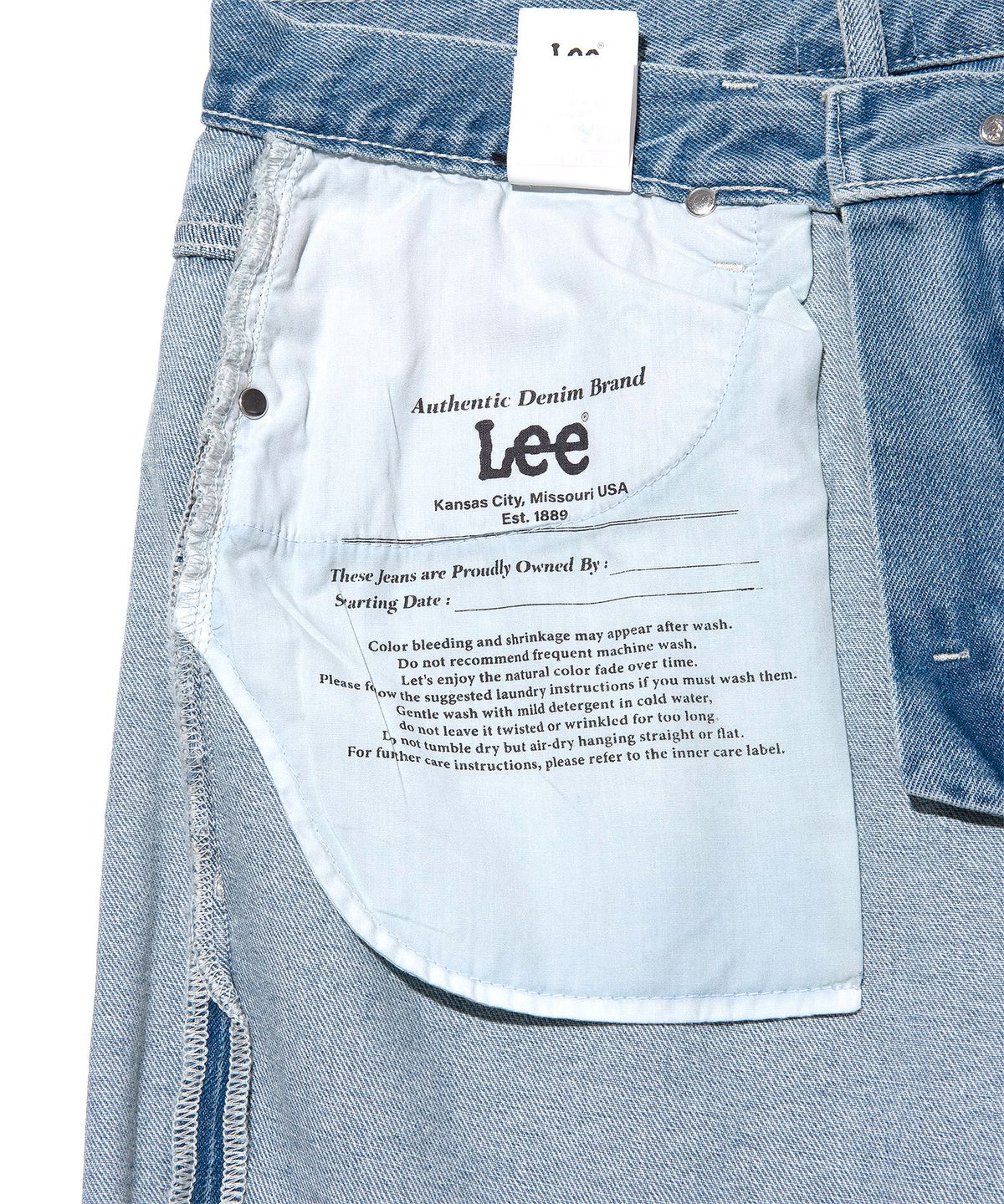 리(LEE) 맨 스트레이트핏 데님 팬츠 인디고 라이트