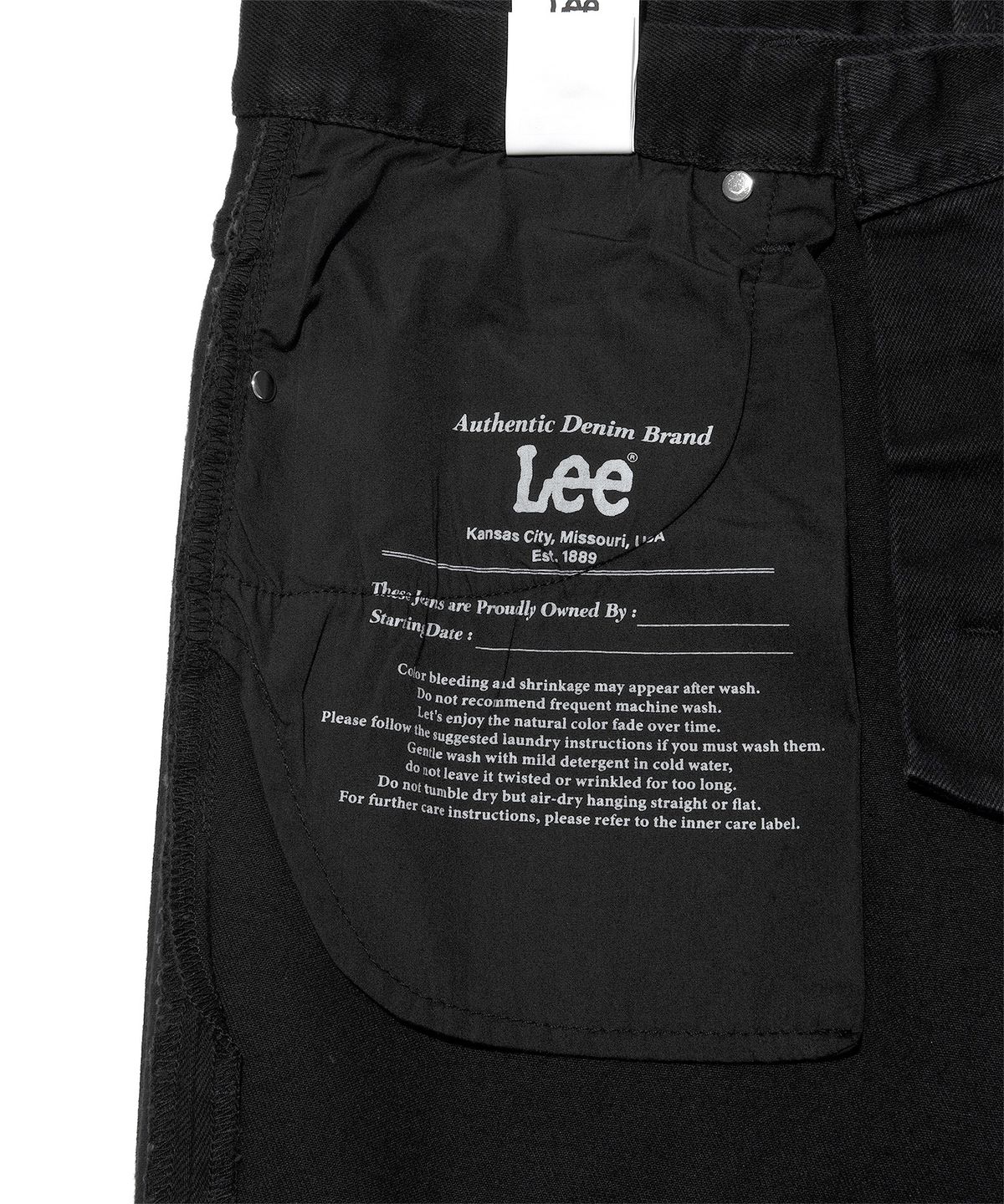리(LEE) 맨 스탠다드핏 데님 팬츠 블랙