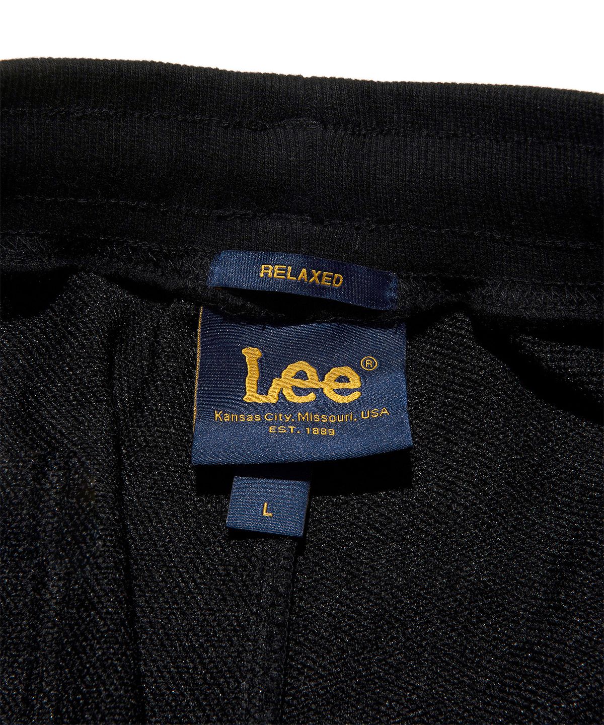 리(LEE) 펠트 트위치 로고 스웻 팬츠 블랙