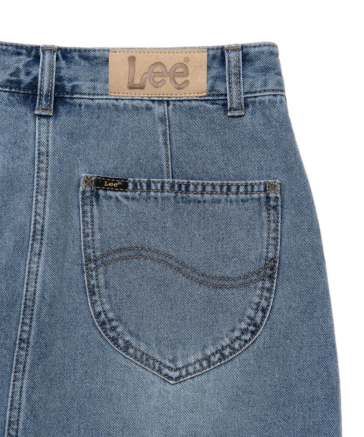 리(LEE) 우먼 페인터 데님 미니 스커트 인디고 라이트