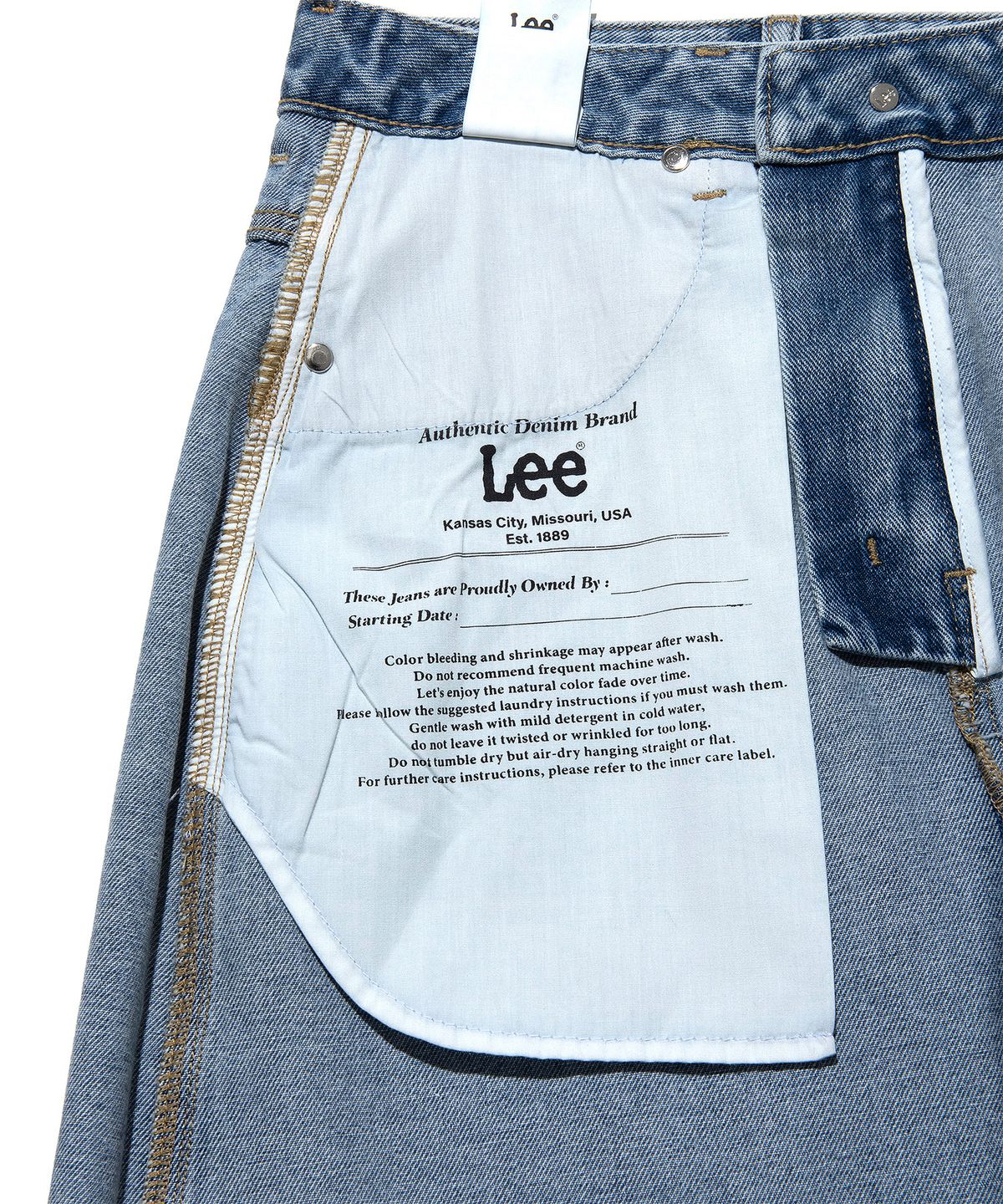 리(LEE) 우먼 워싱 데님 맥시 스커트 인디고 라이트
