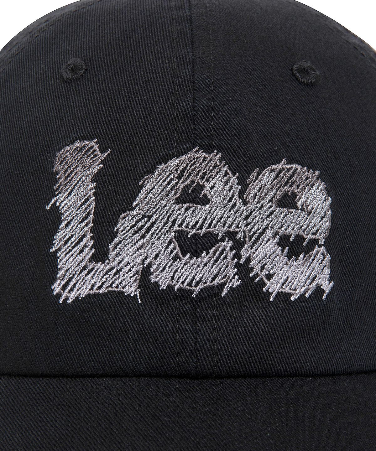 리(LEE) 드로잉 스티치 코튼볼캡 블랙