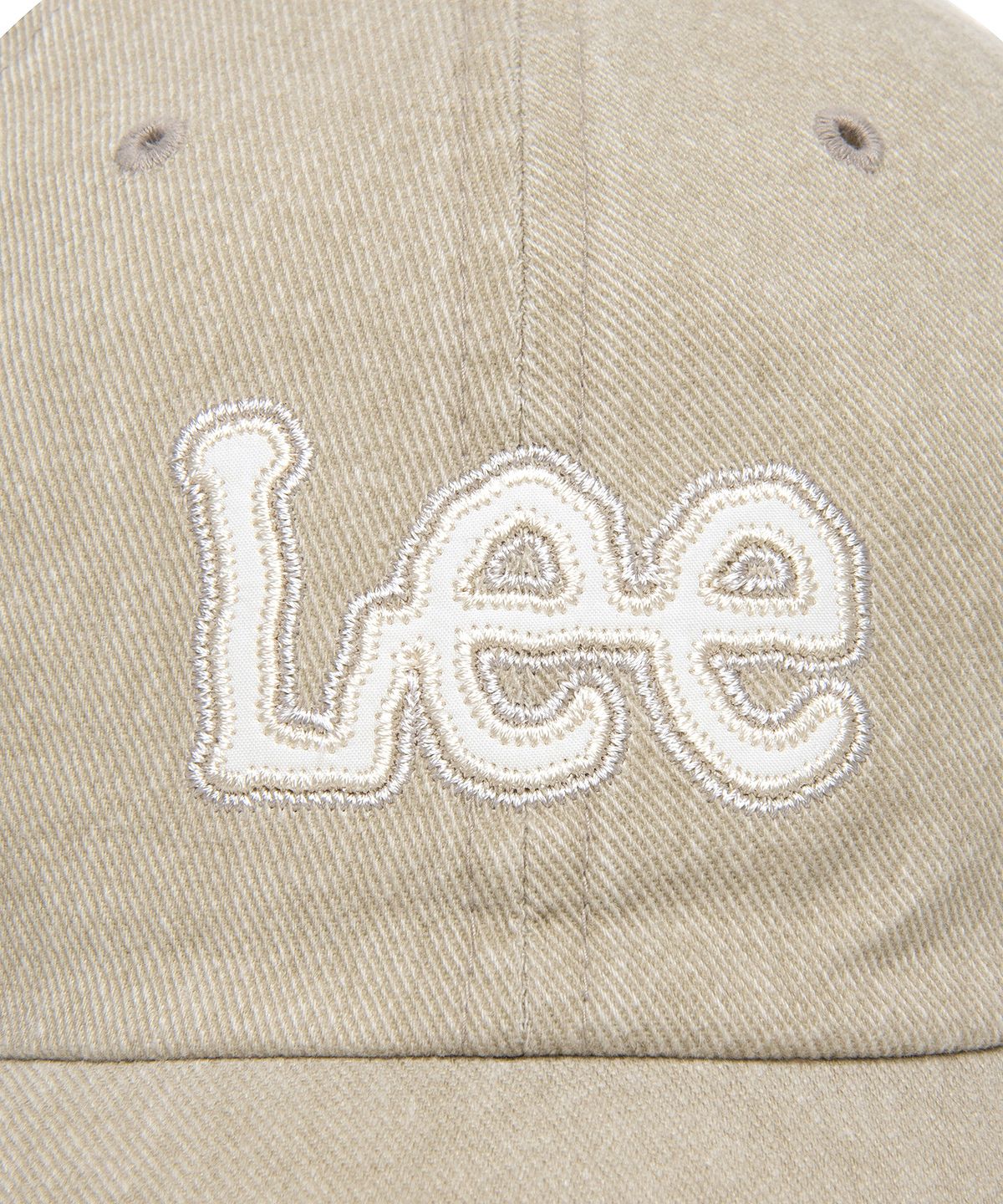 리(LEE) 트위치 아플리케 피그먼트 볼캡 베이지