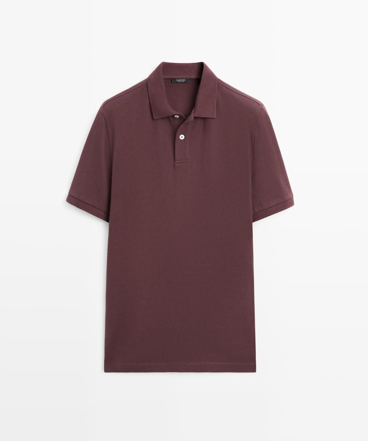 마시모두띠(MASSIMO DUTTI) 마이크로텍스처드 코튼 피케 폴로 셔츠