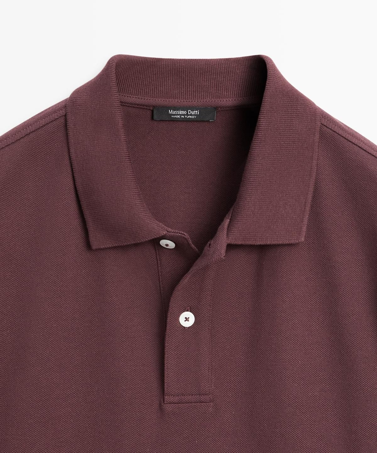 마시모두띠(MASSIMO DUTTI) 마이크로텍스처드 코튼 피케 폴로 셔츠