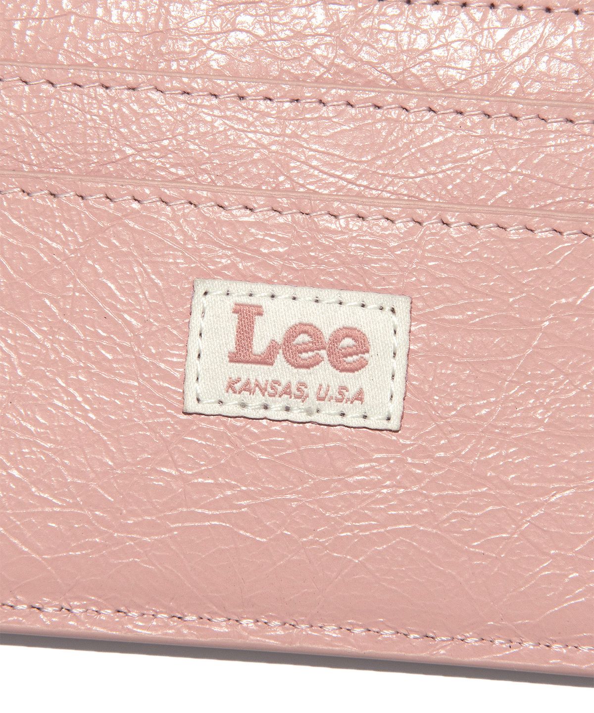 리(LEE) 레더 카드 홀더 핑크