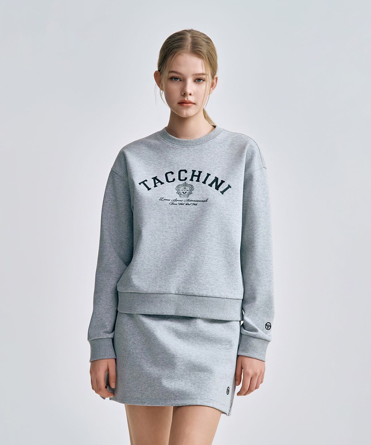 세르지오 타키니(SERGIO TACCHINI) W 쿠쉬라이트 그래픽 맨투맨 (Melange Grey)
