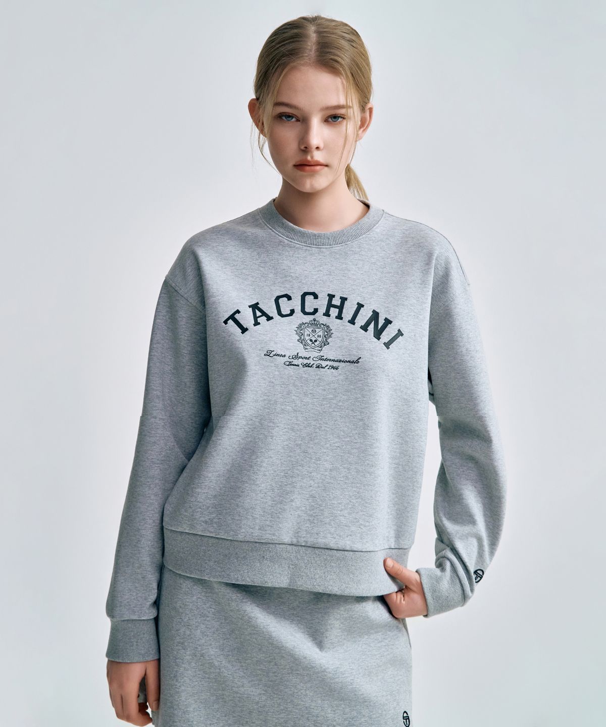 세르지오 타키니(SERGIO TACCHINI) W 쿠쉬라이트 그래픽 맨투맨 (Melange Grey)