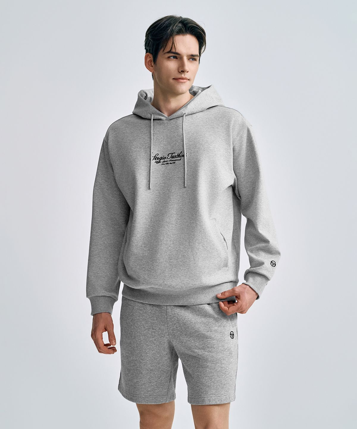 세르지오 타키니(SERGIO TACCHINI) U 쿠쉬라이트 로고 후디 (Melange Grey)