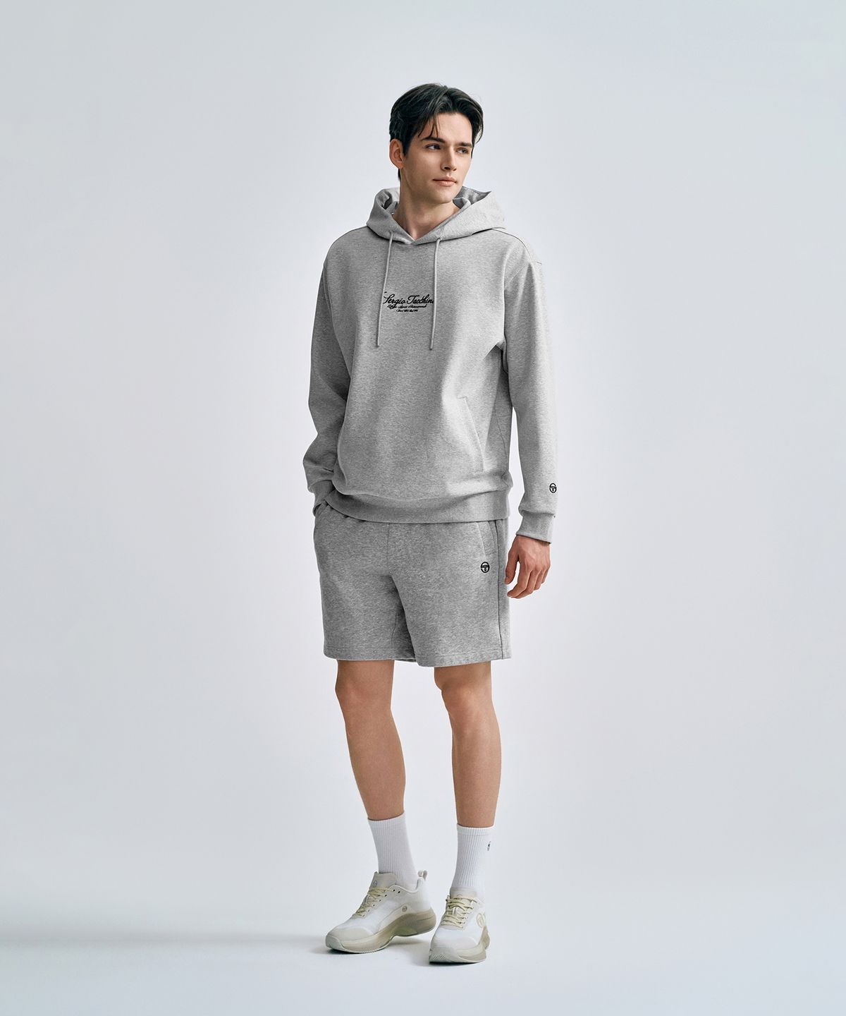 세르지오 타키니(SERGIO TACCHINI) U 쿠쉬라이트 로고 후디 (Melange Grey)