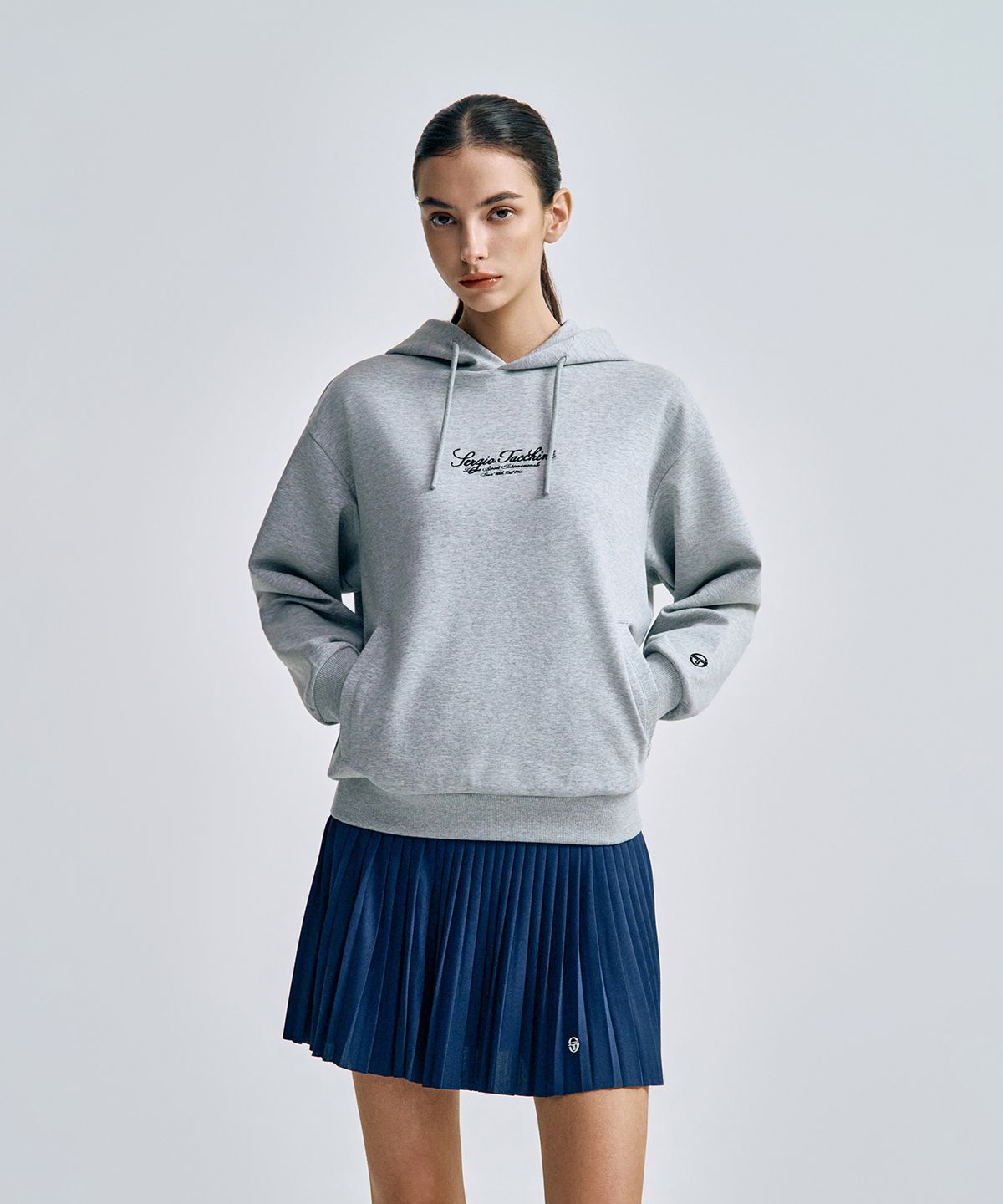 세르지오 타키니(SERGIO TACCHINI) U 쿠쉬라이트 로고 후디 (Melange Grey)