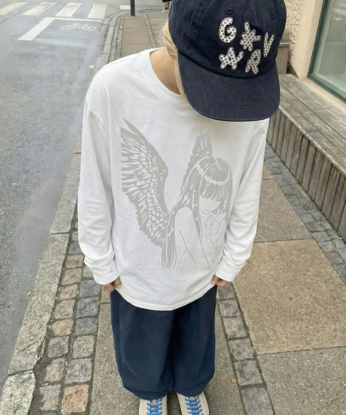 그레이버(GRAVER) [UNISEX]HALO 롱슬리브 티셔츠_WHITE