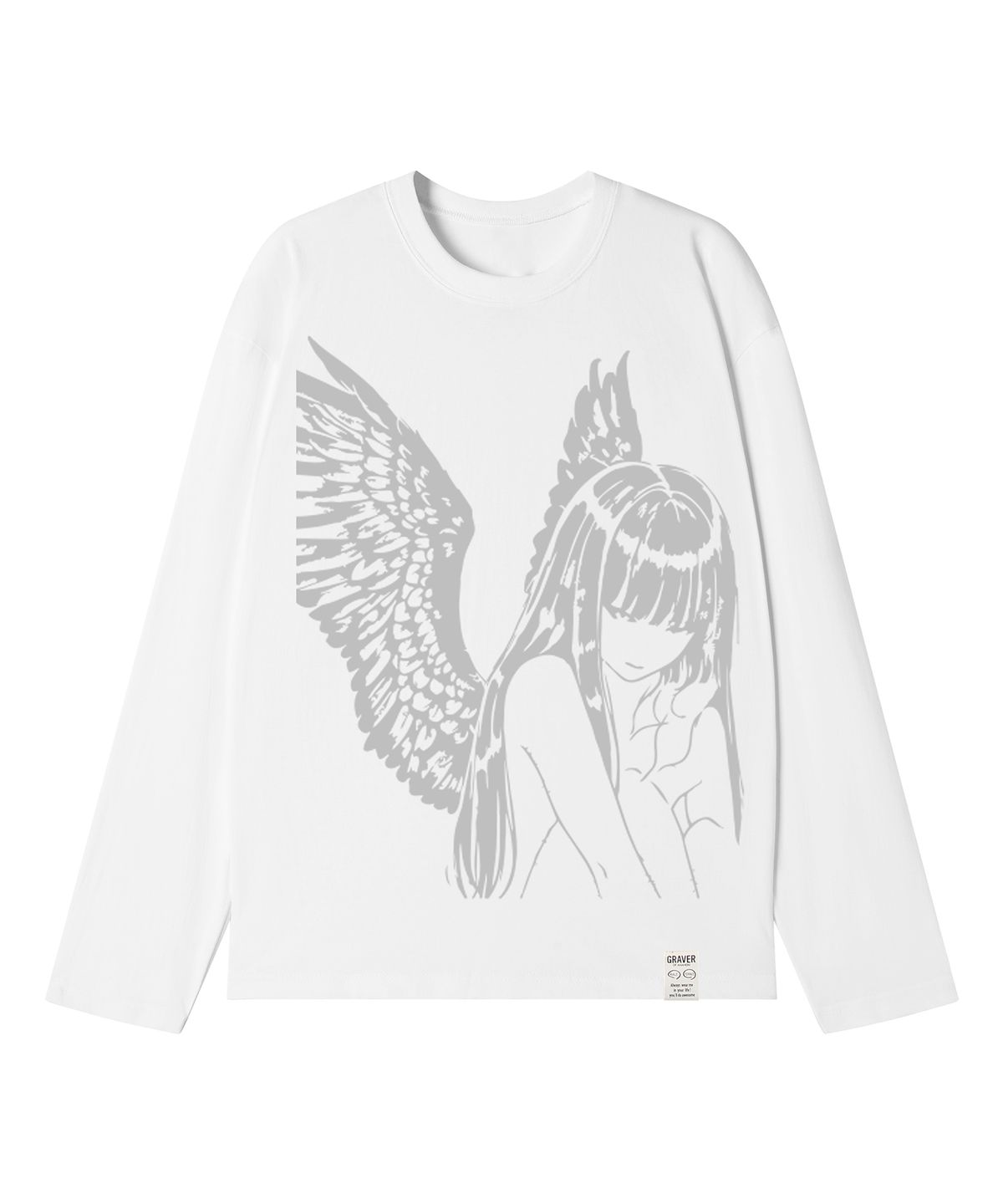그레이버(GRAVER) [UNISEX]HALO 롱슬리브 티셔츠_WHITE