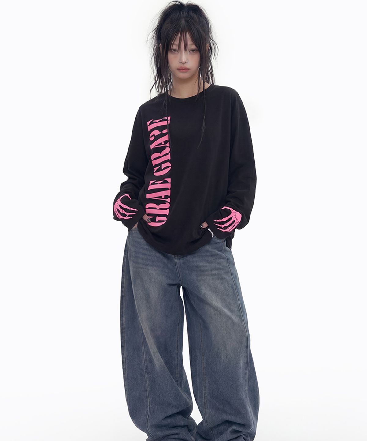 그레이버(GRAVER) [UNISEX]GRAEGRAVE 롱슬리브 티셔츠_3COLOR