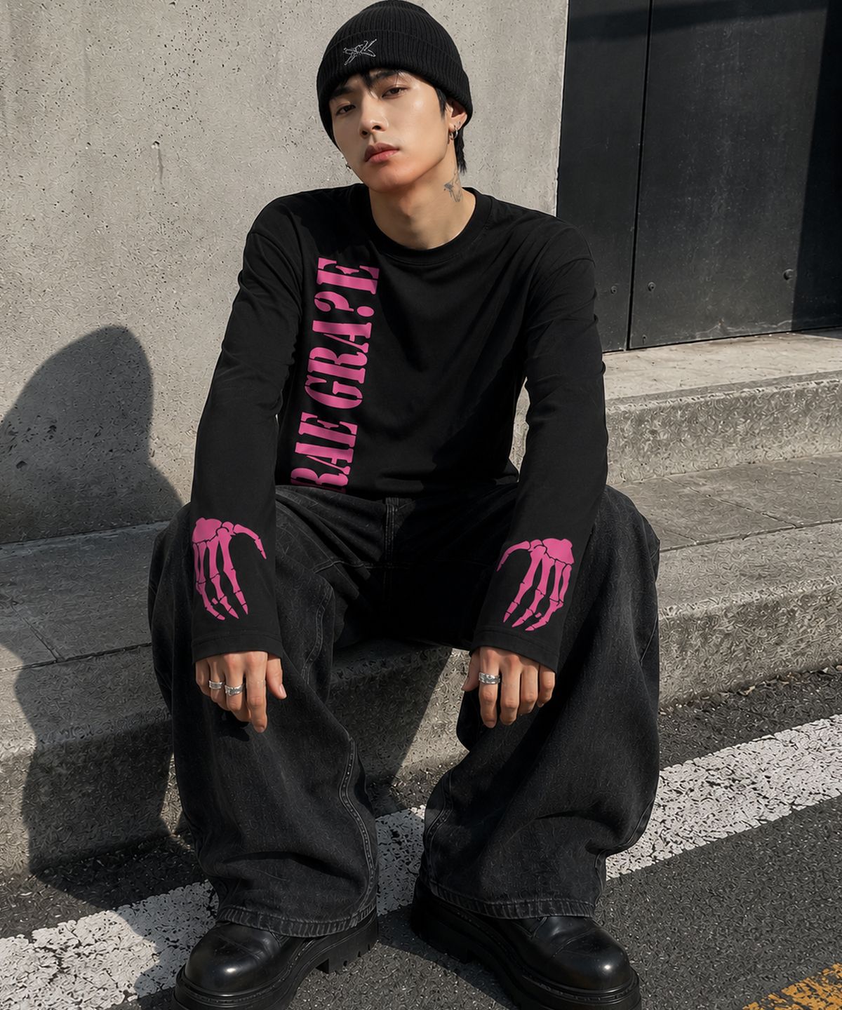 그레이버(GRAVER) [UNISEX]GRAEGRAVE 롱슬리브 티셔츠_3COLOR