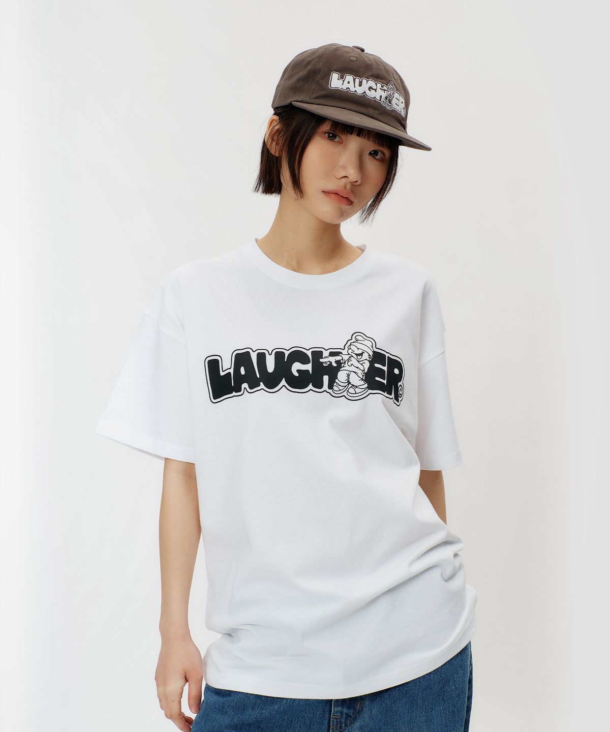 라퍼(LAUGHER) 시그니처 로고 볼캡 - 브라운