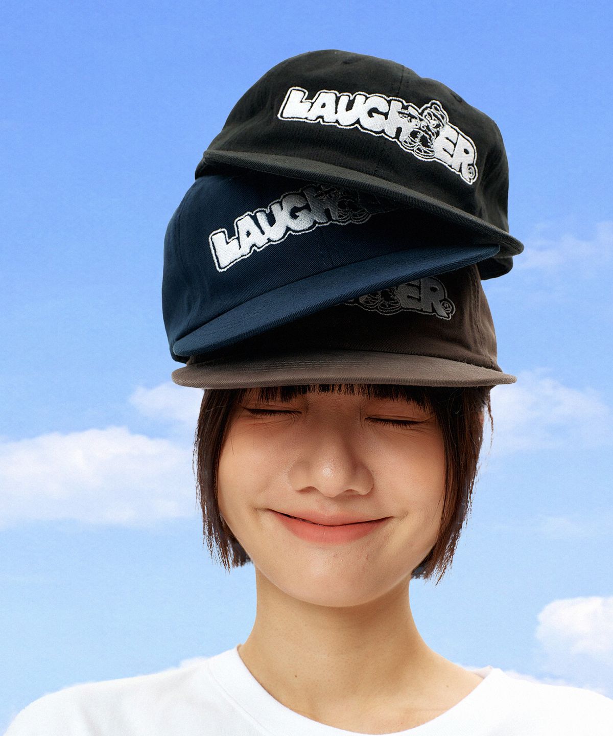 라퍼(LAUGHER) 시그니처 로고 볼캡 - 네이비