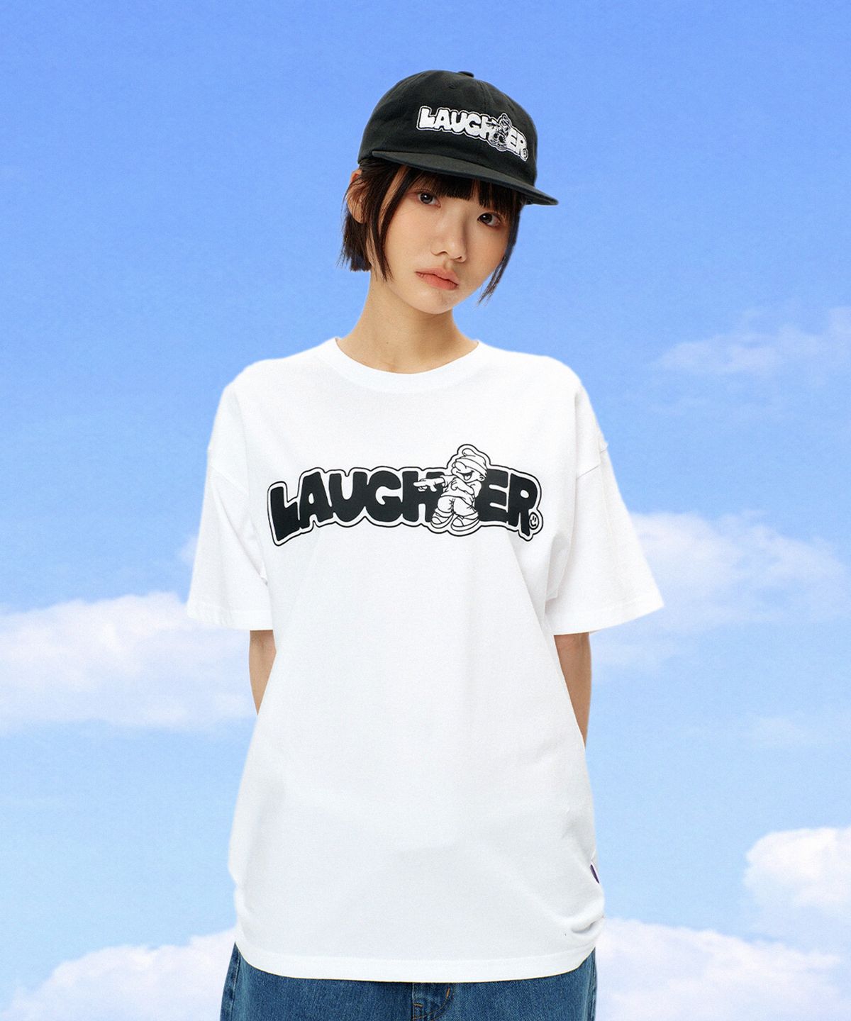 라퍼(LAUGHER) 시그니처 로고 볼캡 - 블랙