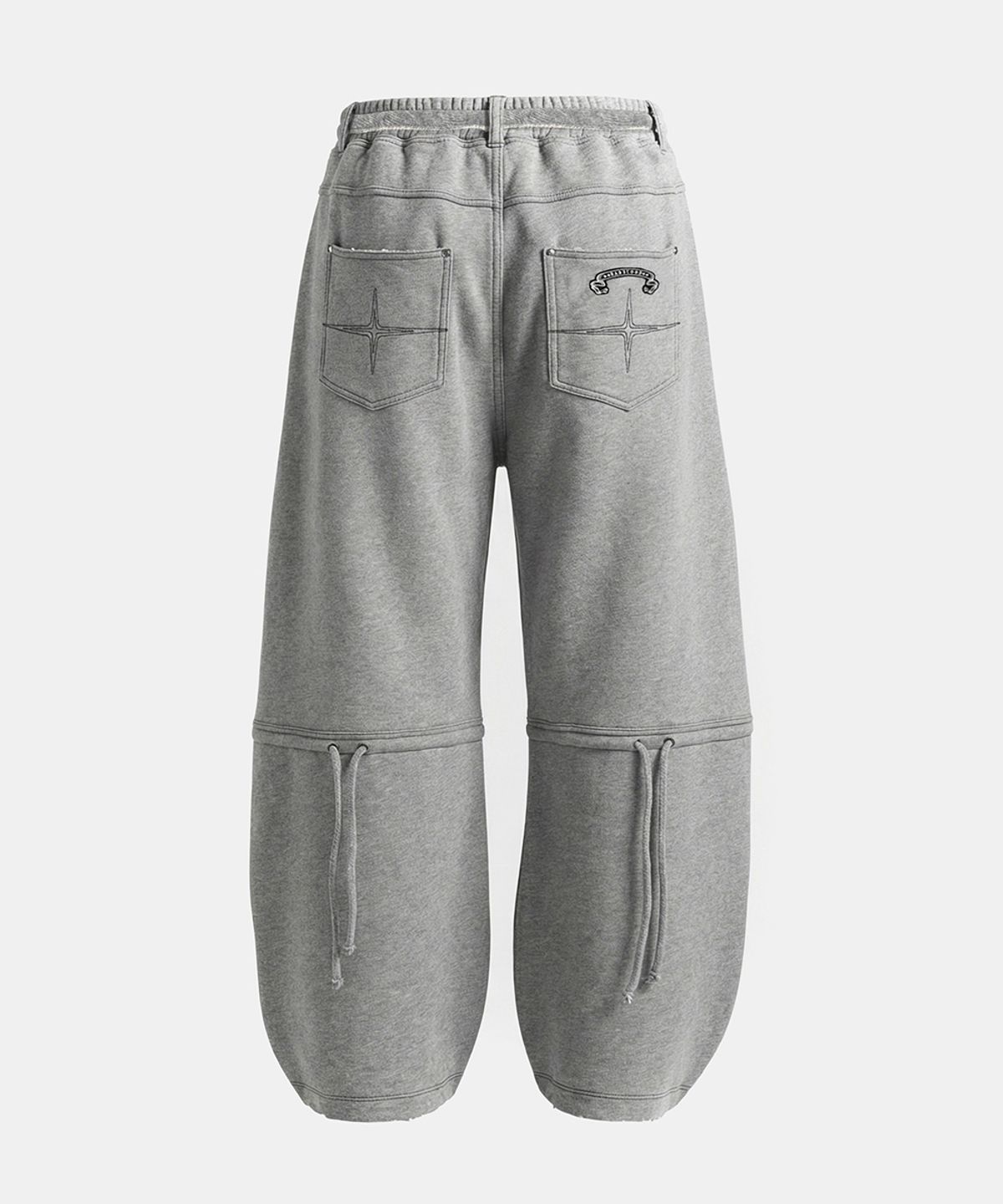 배드블러드(BADBLOOD) Destroyed Raw-Edge Joggers - Gray