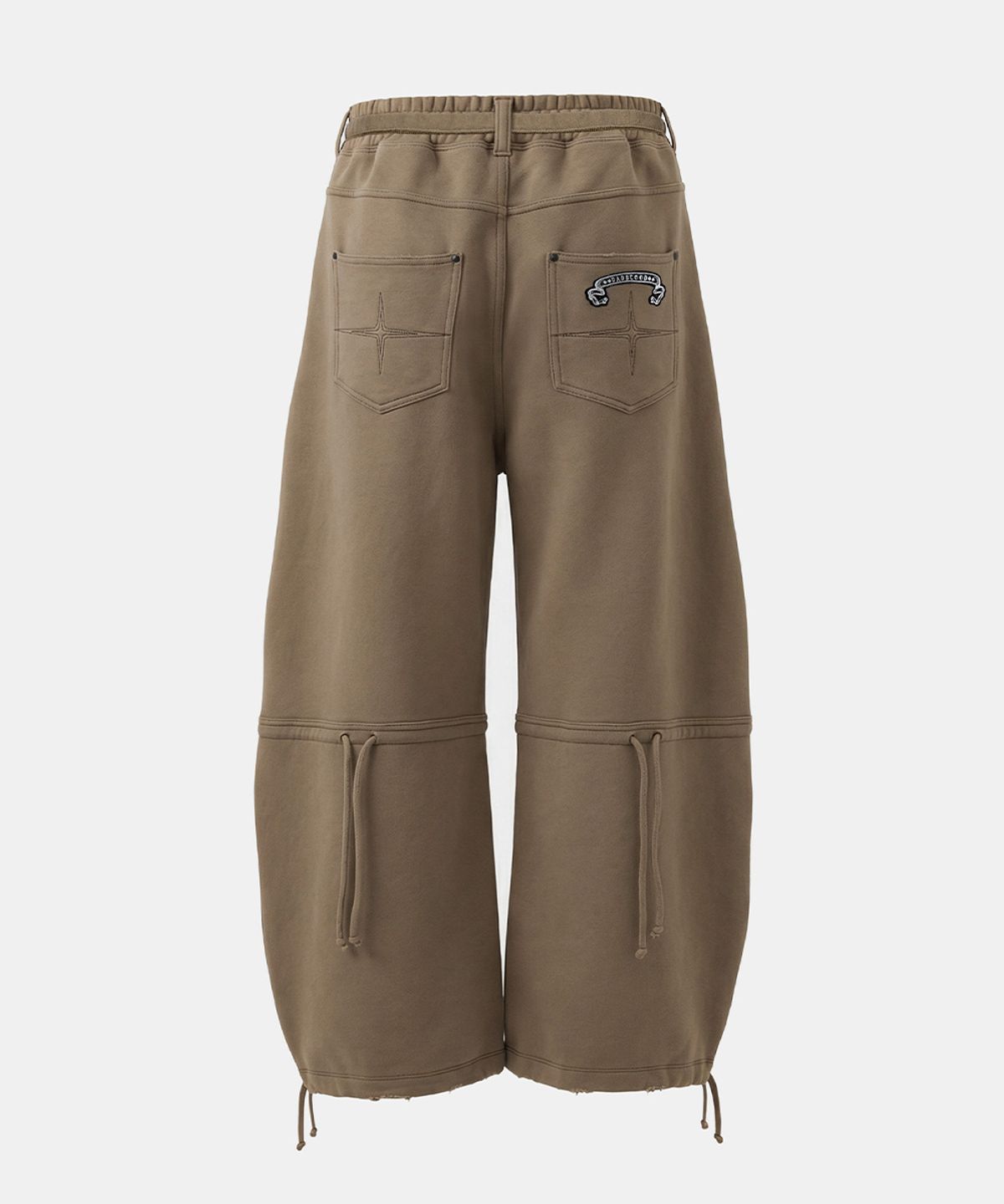 배드블러드(BADBLOOD) Destroyed Raw-Edge Joggers - Dark Tan