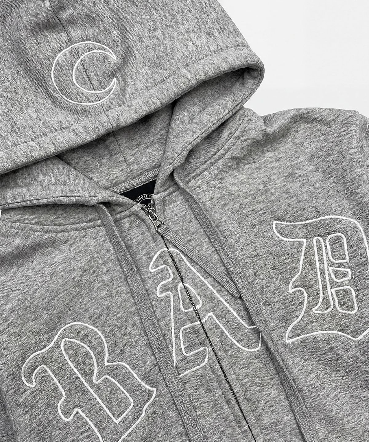 배드블러드(BADBLOOD) Titan Stroke Zip-Up Hoodie - Gray