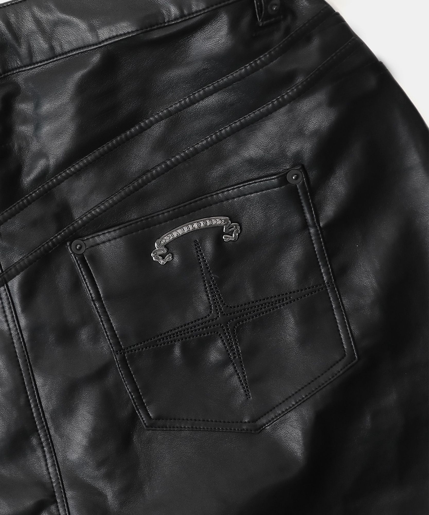 badblood レザーパンツ　BLACK MUSINSA公式 | BADBLOOD バイパー301 セミカーブドパンツ - ブラックレザー