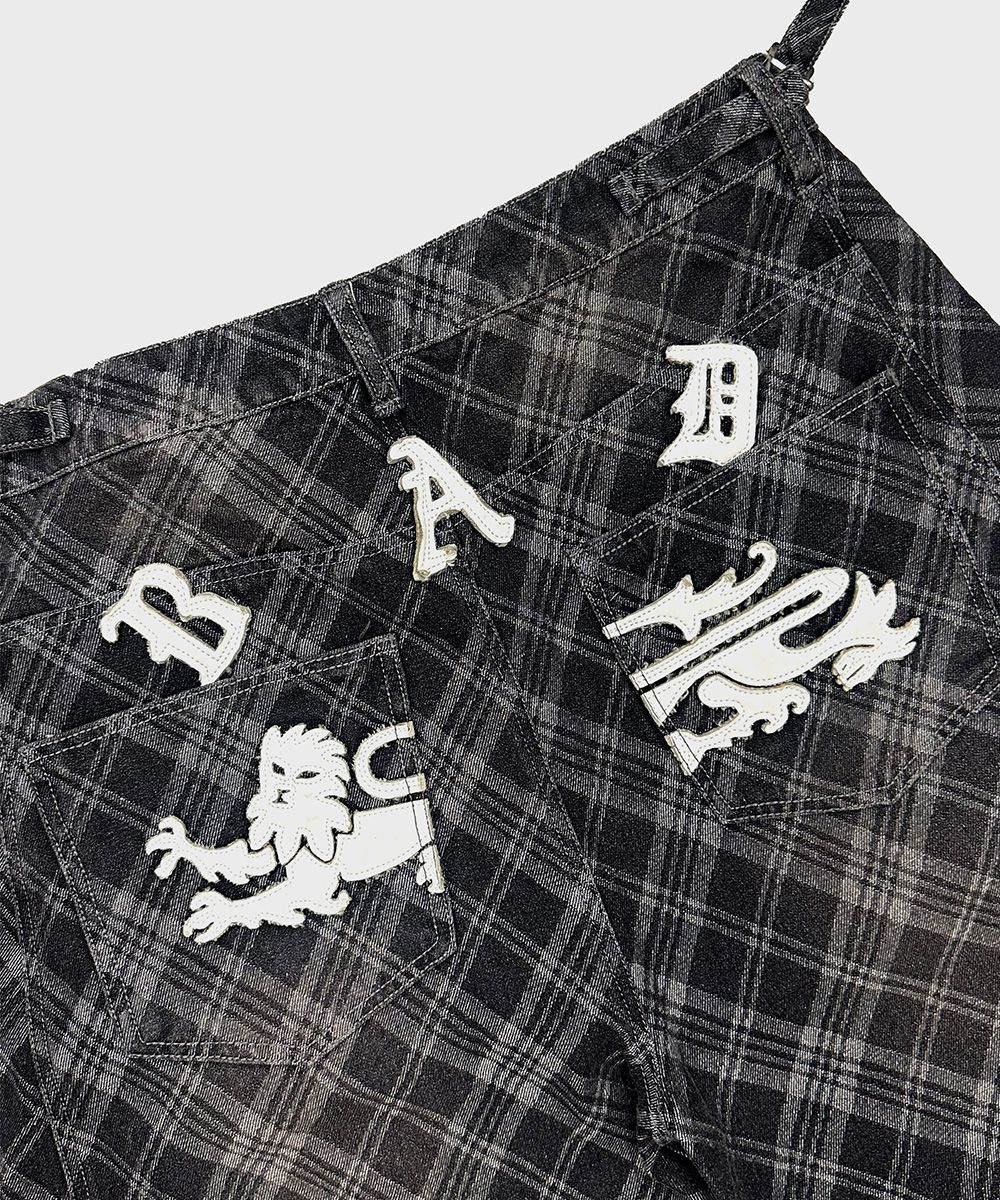 MUSINSA公式 | BADBLOOD ライオンパッチウォッシュドバレルパンツ