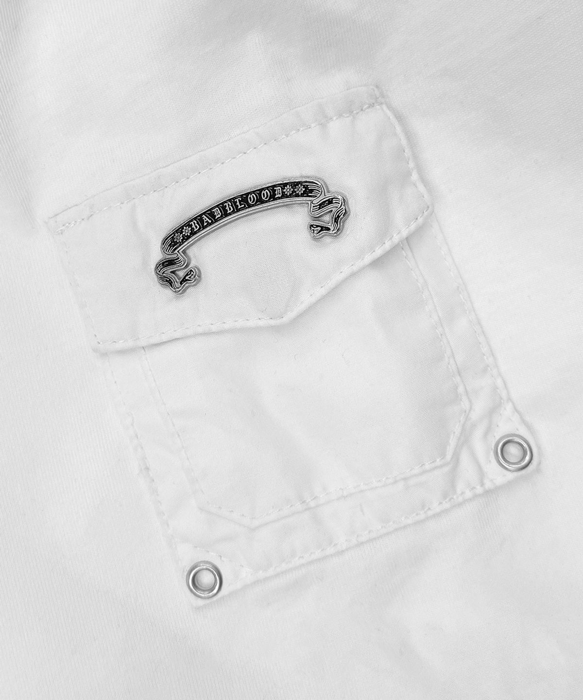 배드블러드(BADBLOOD) Viper Pocket Short Sleeve T-Shirt V2 - White