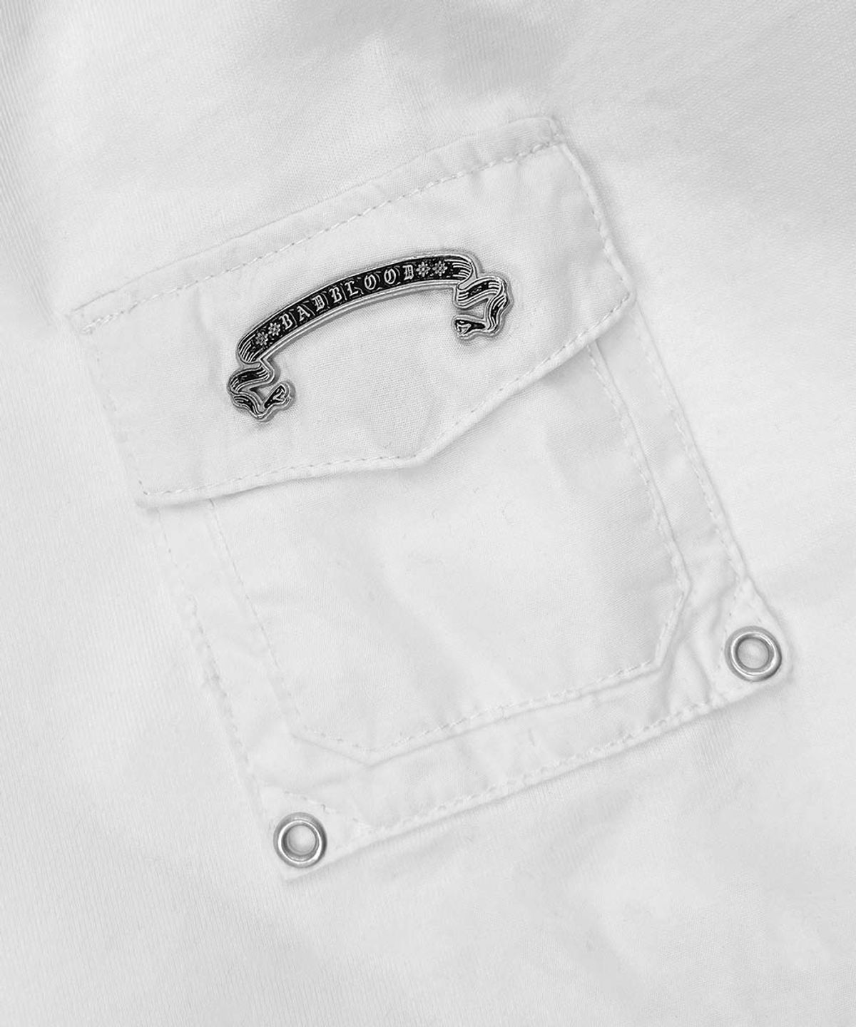 배드블러드(BADBLOOD) Viper Pocket Long Sleeve T-Shirt V2 - White