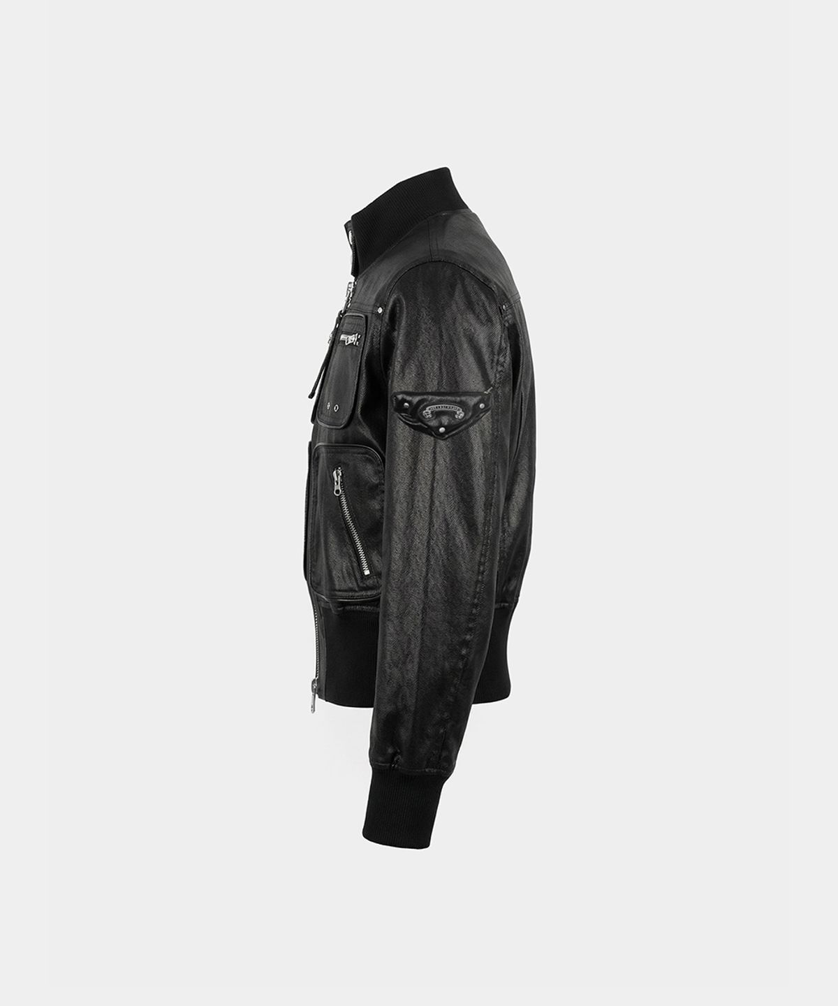 배드블러드(BADBLOOD) Laguna High-Neck Bomber Jacket - Coated Black