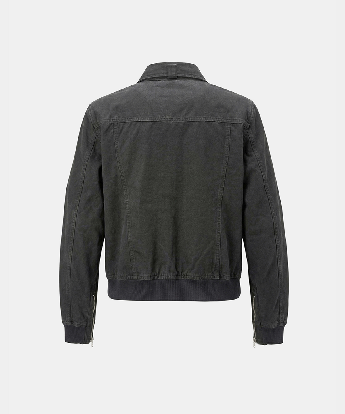 배드블러드(BADBLOOD) Daytona High-Neck Strap Bomber Jacket - Washed Black