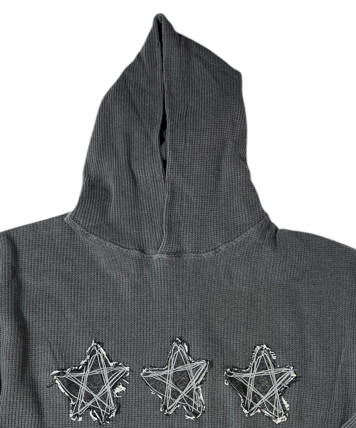 스케이터락(SK8ER ROCK) Stars Pigment Waffle Hoodie ((charcoal))