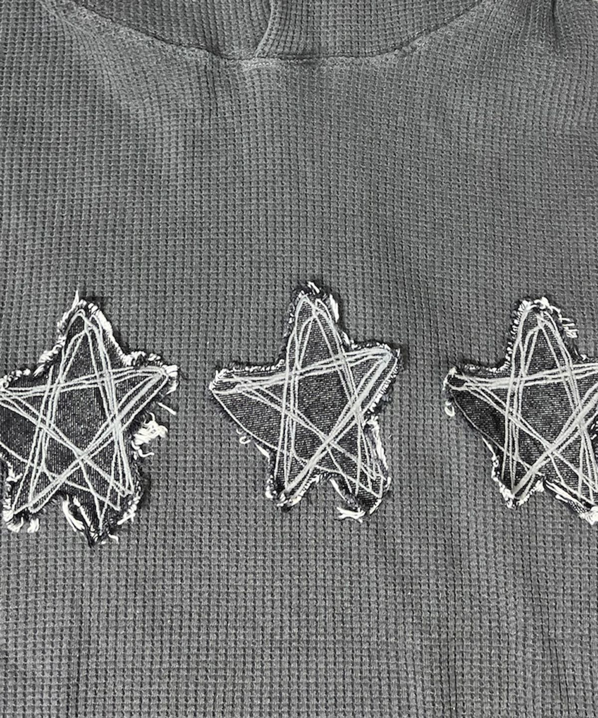 스케이터락(SK8ER ROCK) Stars Pigment Waffle Hoodie ((charcoal))