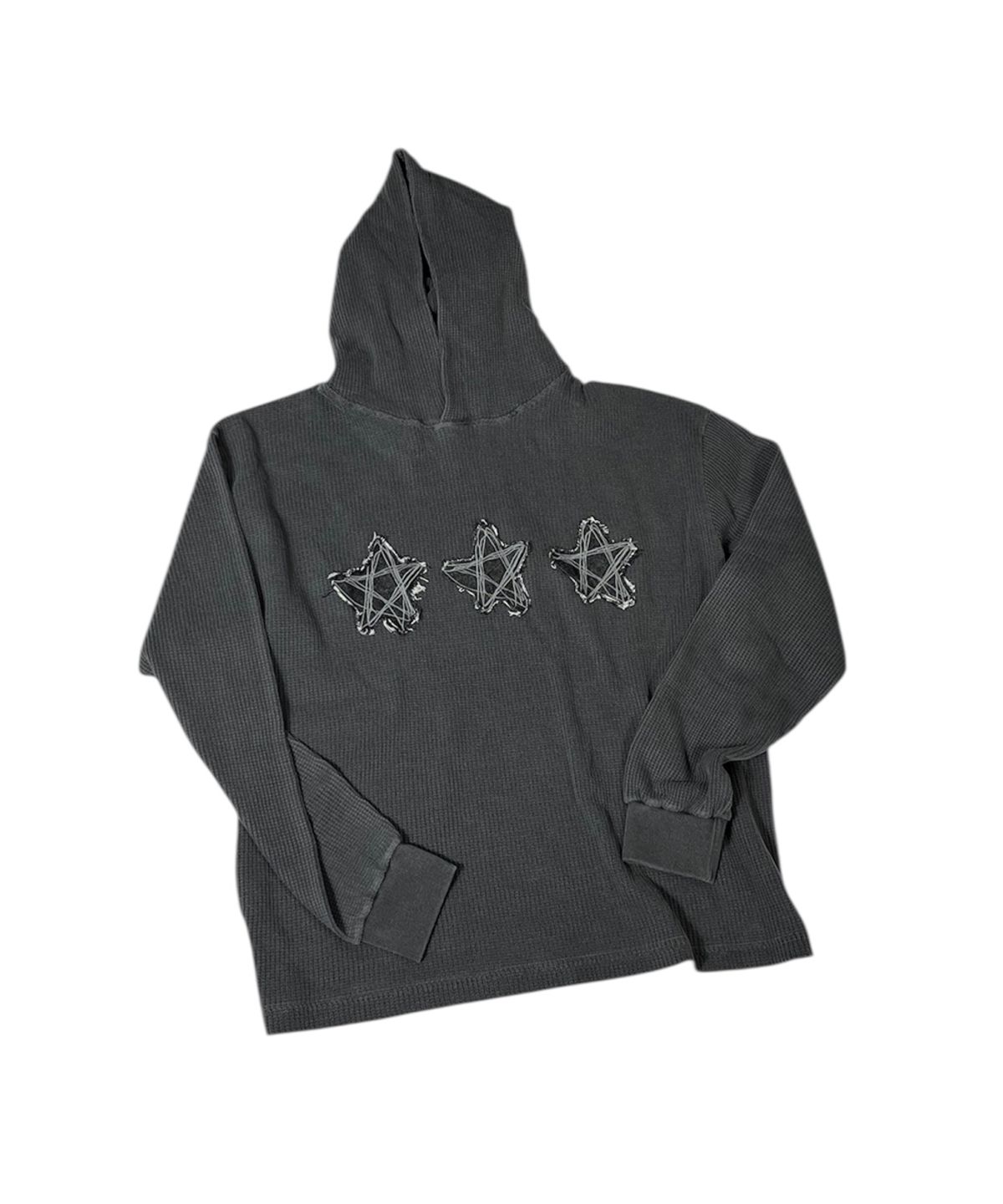 스케이터락(SK8ER ROCK) Stars Pigment Waffle Hoodie ((charcoal))