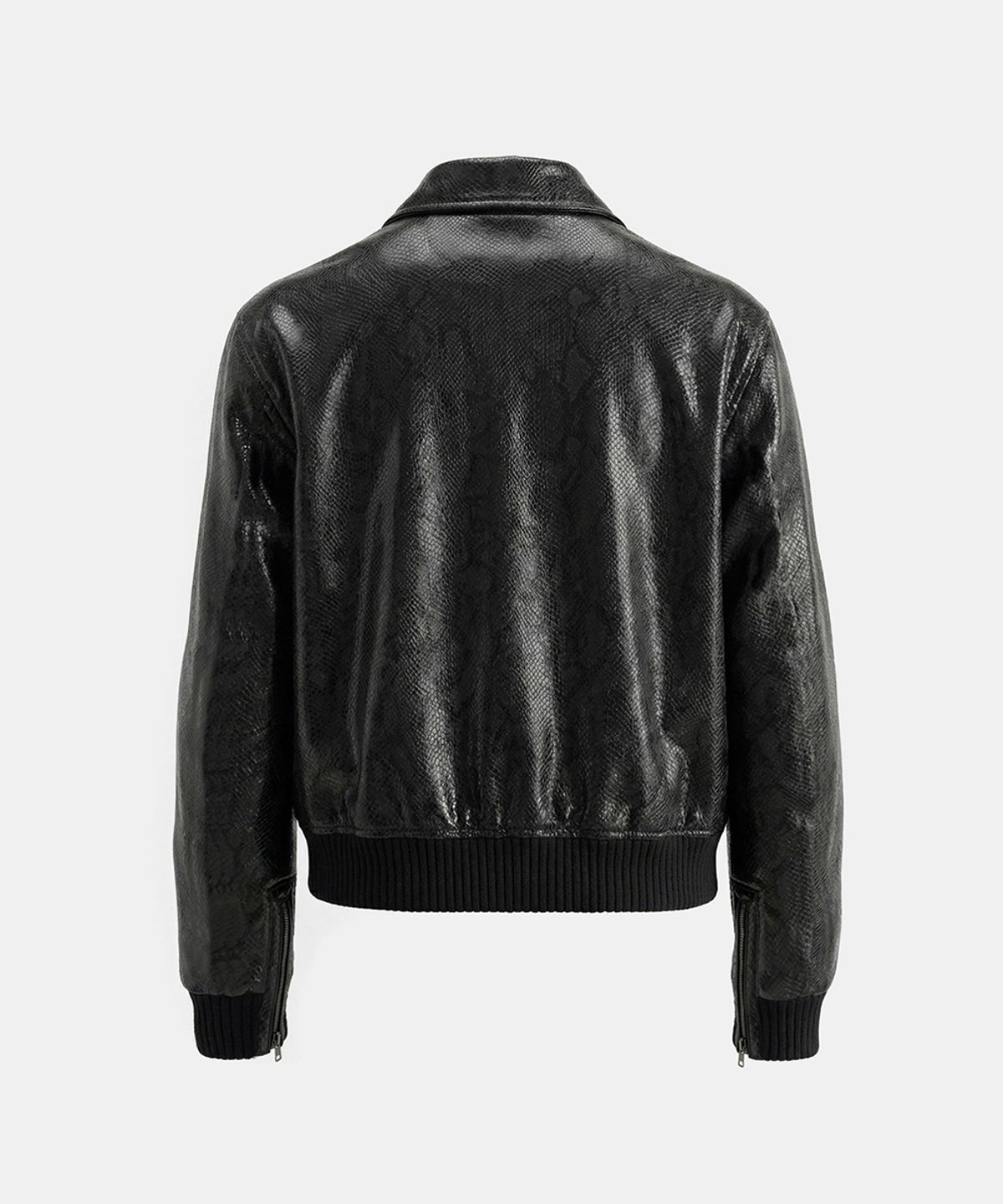 배드블러드(BADBLOOD) Monza Eyelet Bomber Jacket - Python Leather