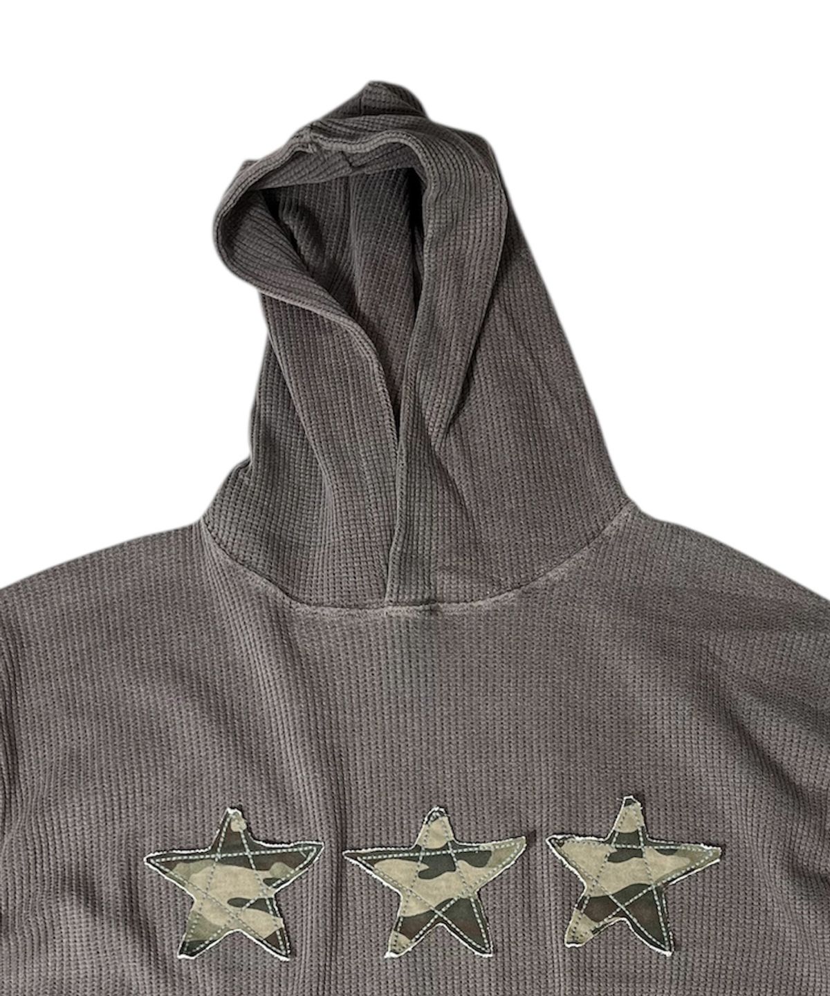 스케이터락(SK8ER ROCK) Stars Pigment Waffle Hoodie ((brown))