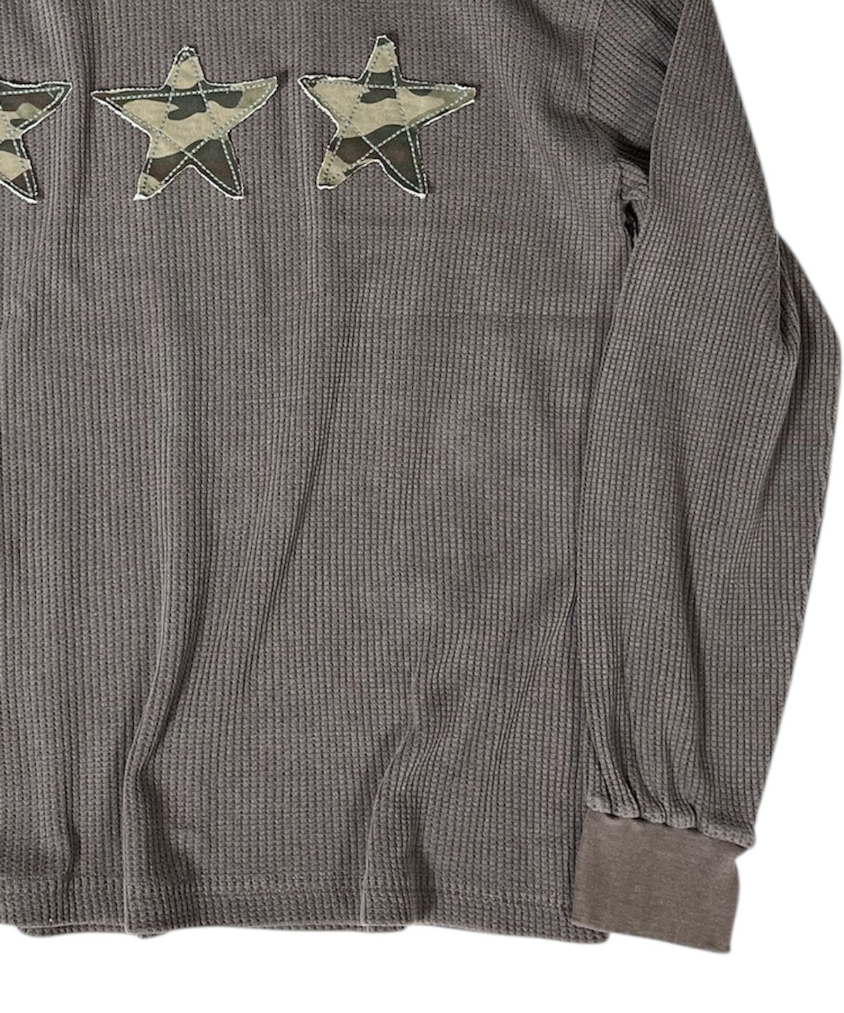 스케이터락(SK8ER ROCK) Stars Pigment Waffle Hoodie ((brown))