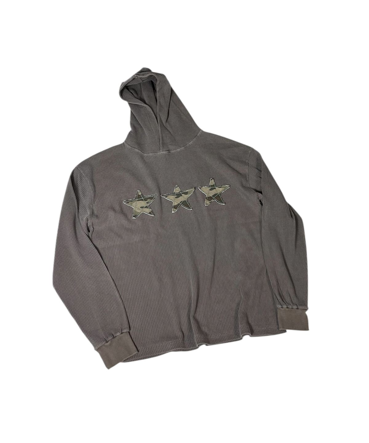 스케이터락(SK8ER ROCK) Stars Pigment Waffle Hoodie ((brown))