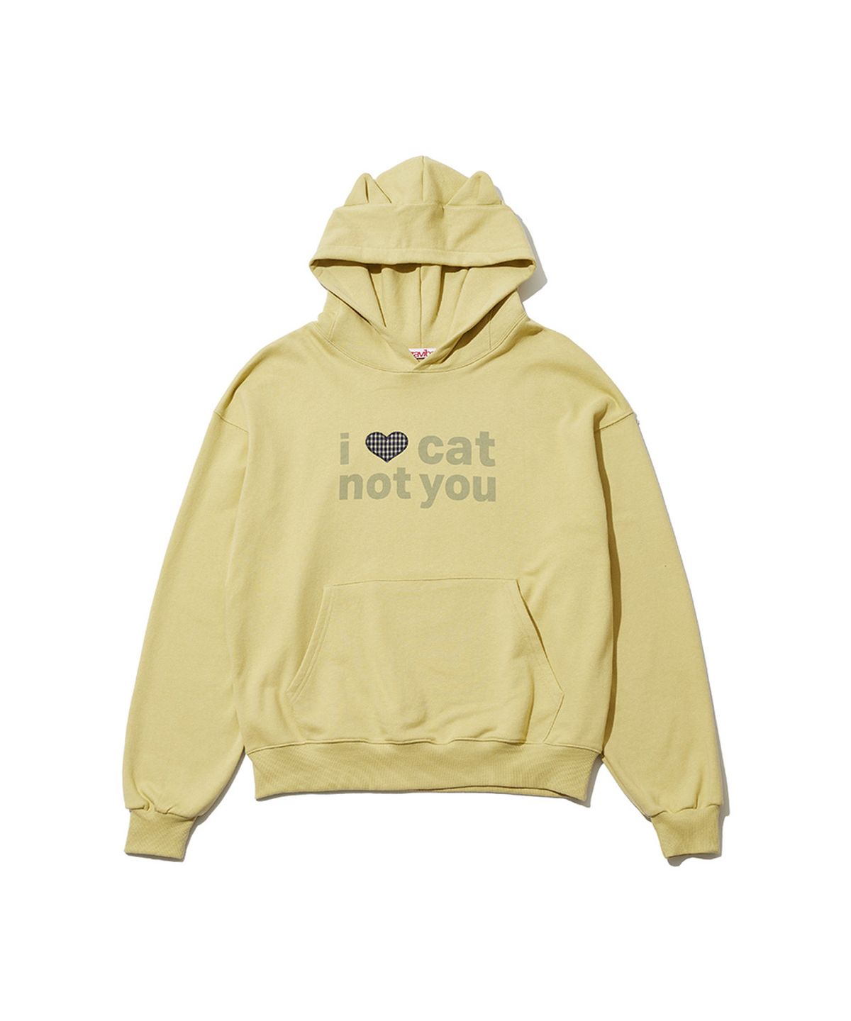 잇자바이브(ITZAVIBE) I LOVE CAT NOT YOU CAT EAR HOODIE - LIGHT GREEN