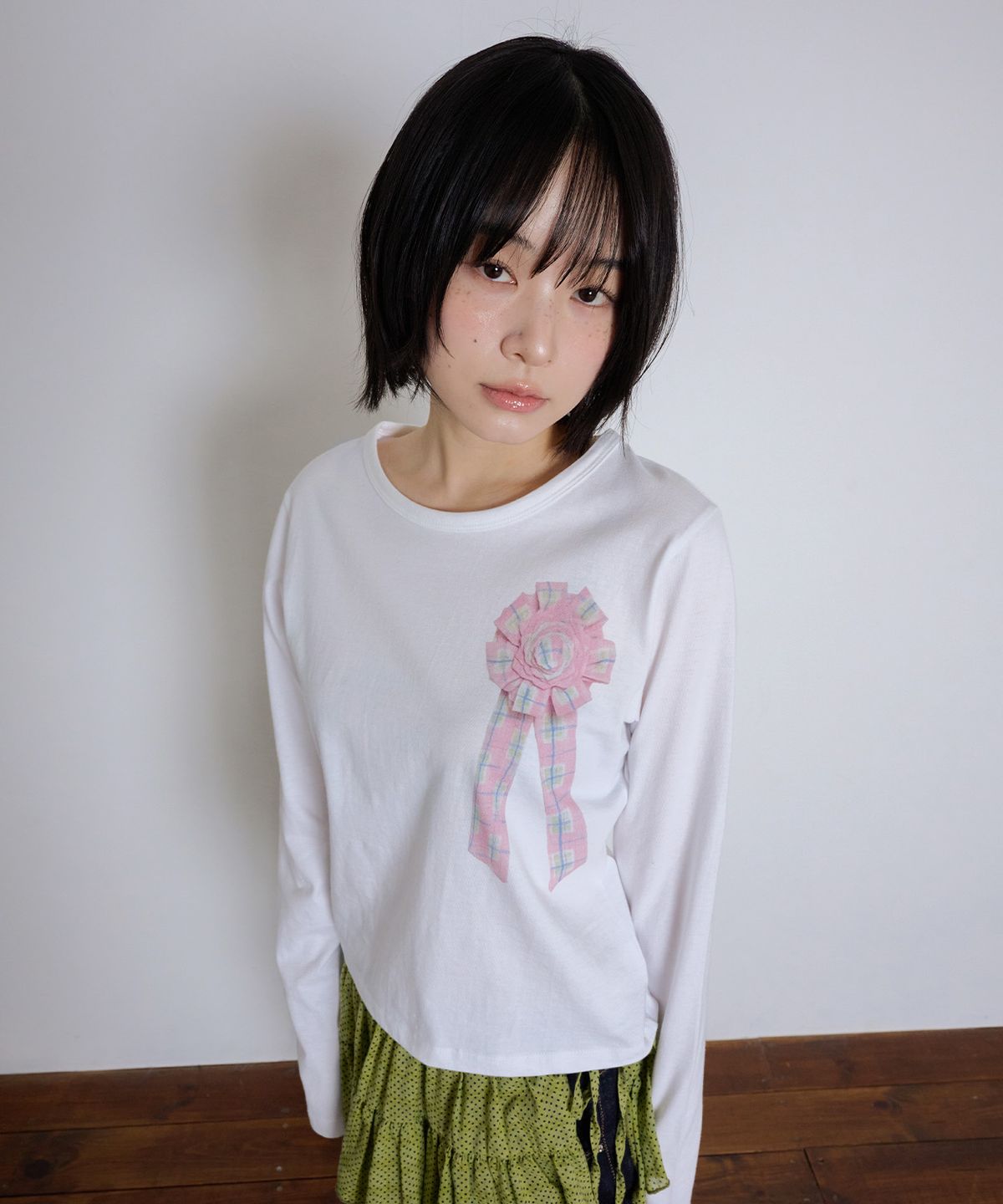 잇자바이브(ITZAVIBE) CORSAGE SIDE POINT SLIM LONG SLEEVE