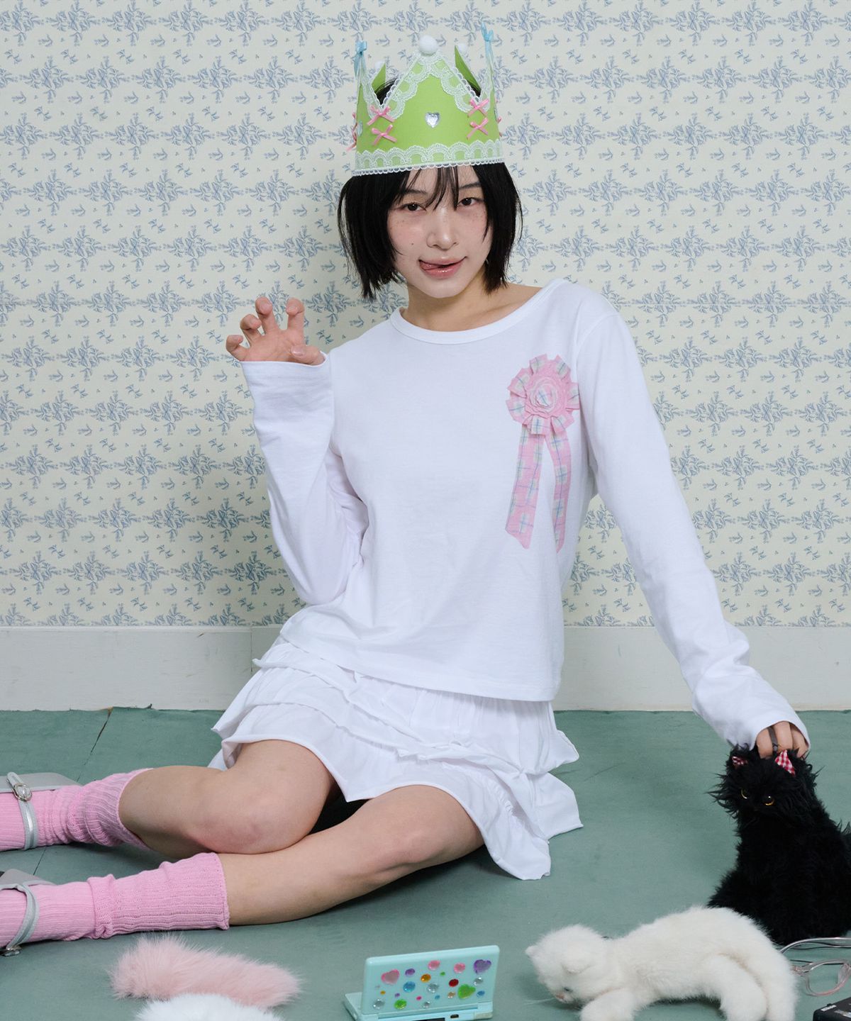 잇자바이브(ITZAVIBE) CORSAGE SIDE POINT SLIM LONG SLEEVE