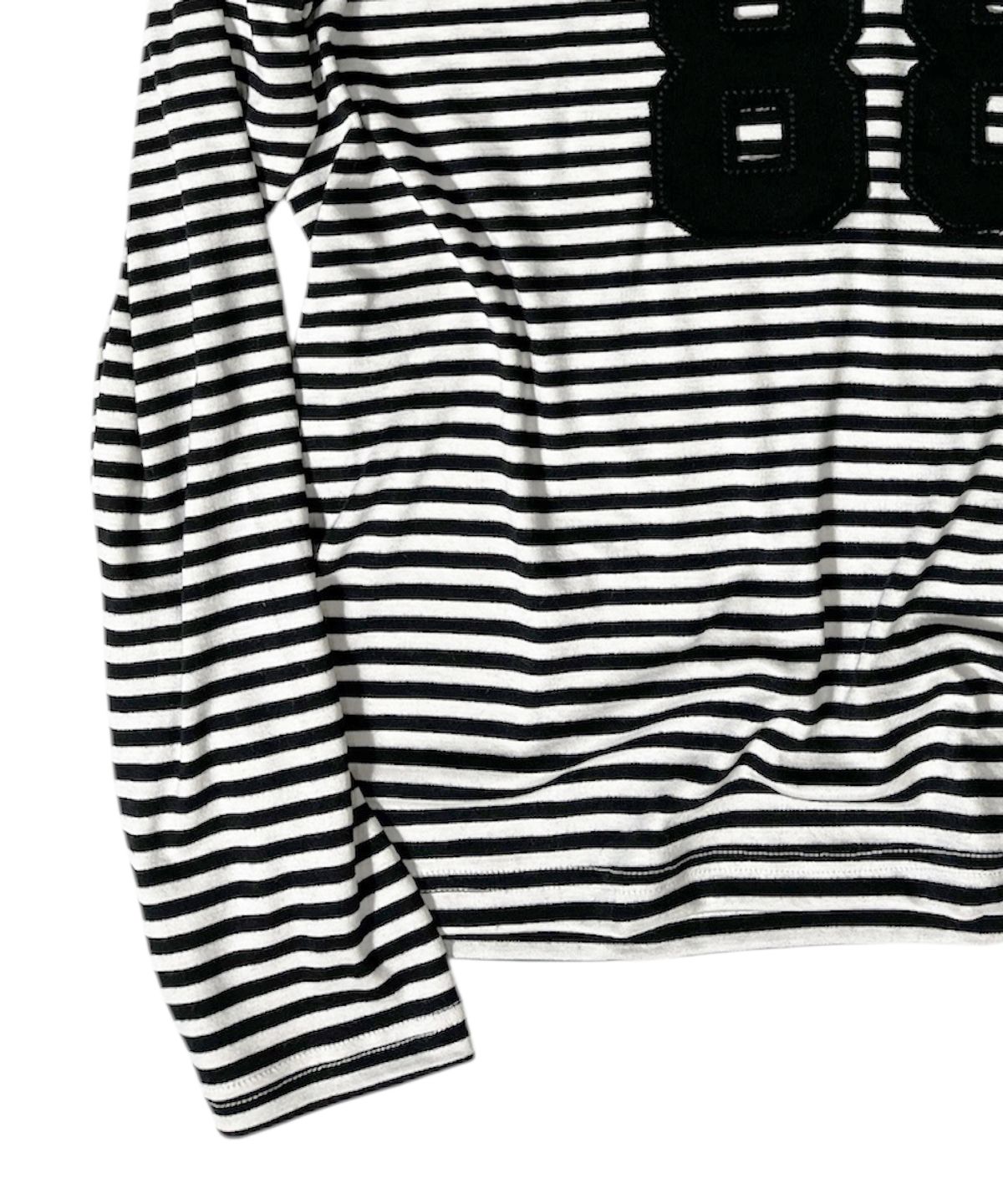 스케이터락(SK8ER ROCK) 88 Stripe Henley Neck Hoodie ((ivory*black))
