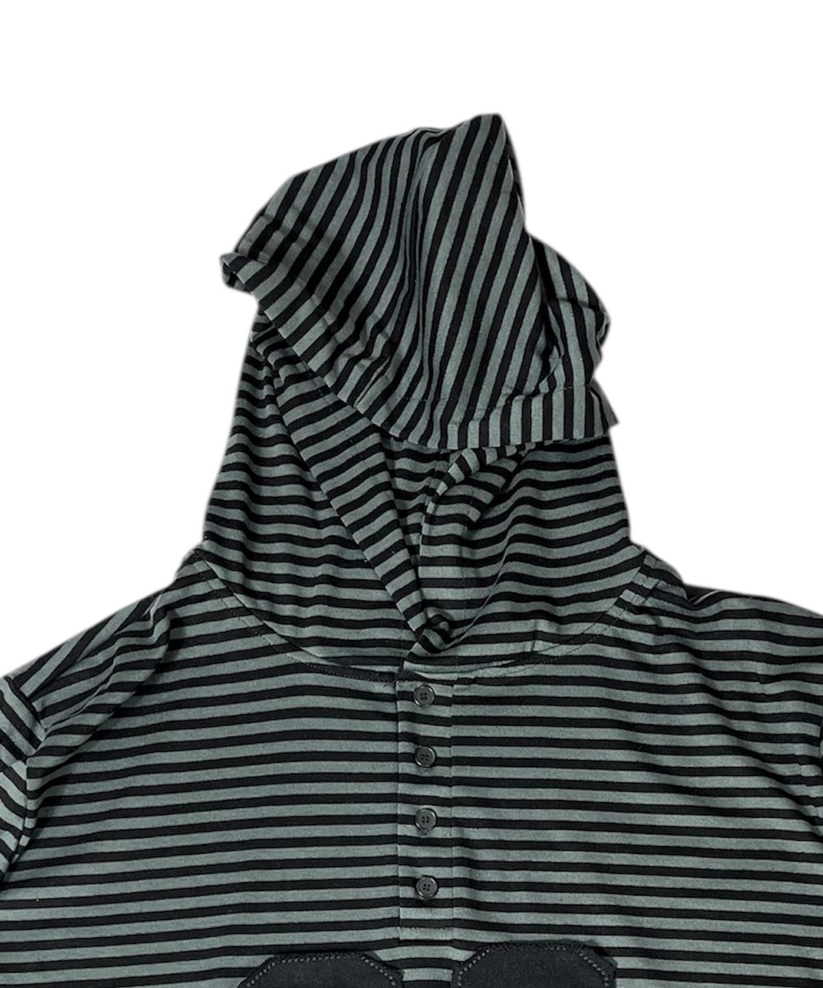 스케이터락(SK8ER ROCK) 88 Stripe Henley Neck Hoodie ((gray*black))