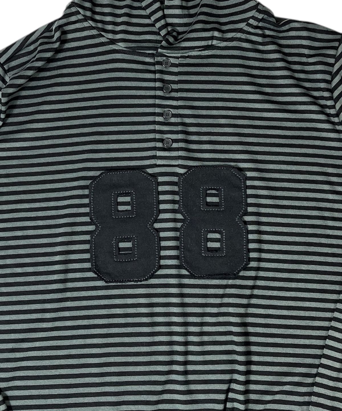 스케이터락(SK8ER ROCK) 88 Stripe Henley Neck Hoodie ((gray*black))