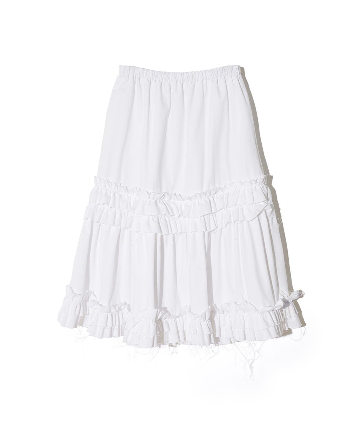 잇자바이브(ITZAVIBE) RUFFLE POINT SKIRT - WHITE