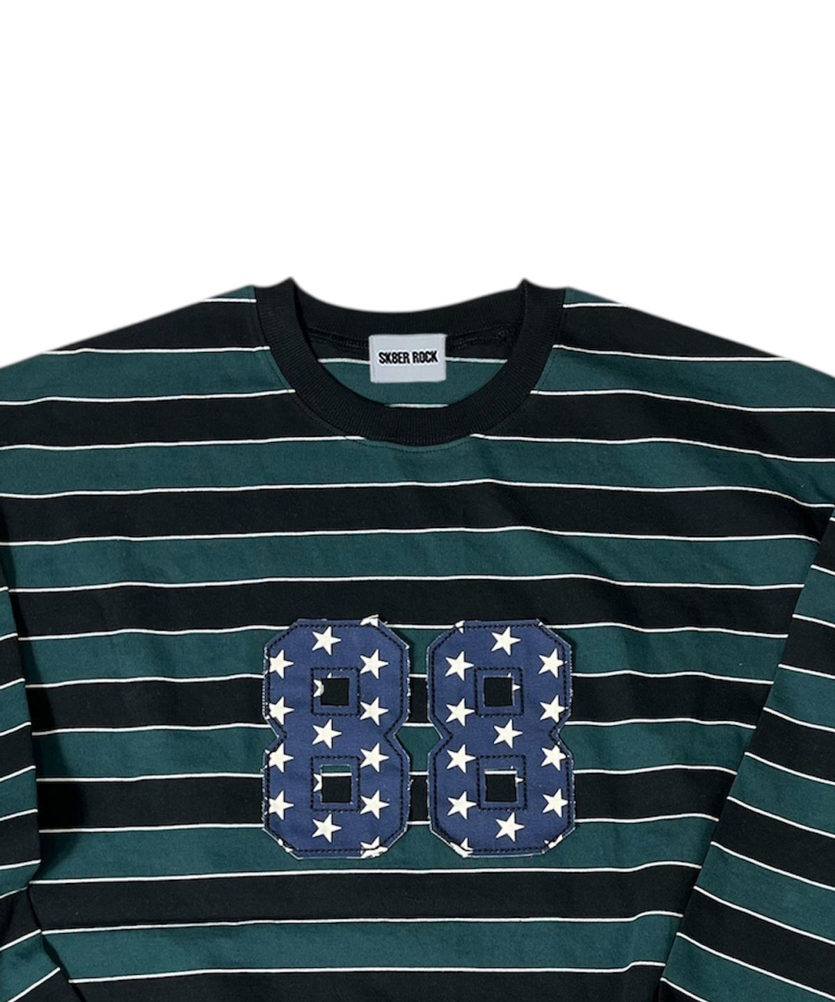 스케이터락(SK8ER ROCK) Old School Stripe T-shirt ((dark green*black))