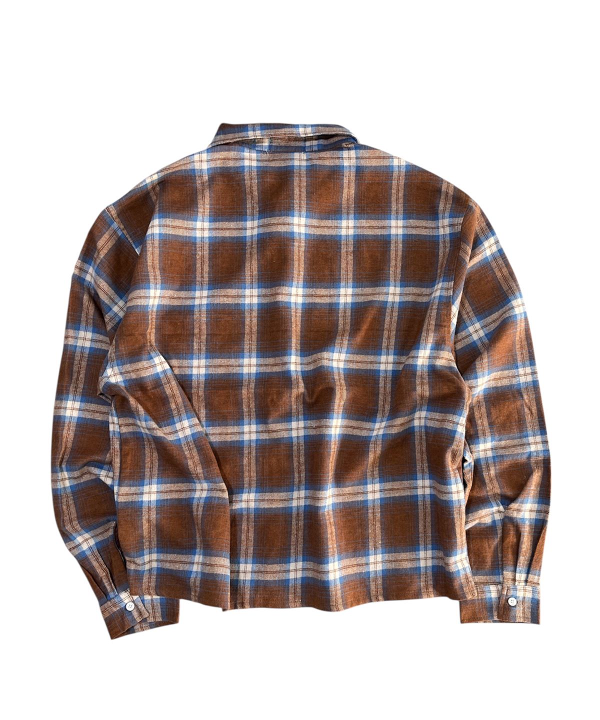 스케이터락(SK8ER ROCK) Mix Check Oversized Shirt ((brown))