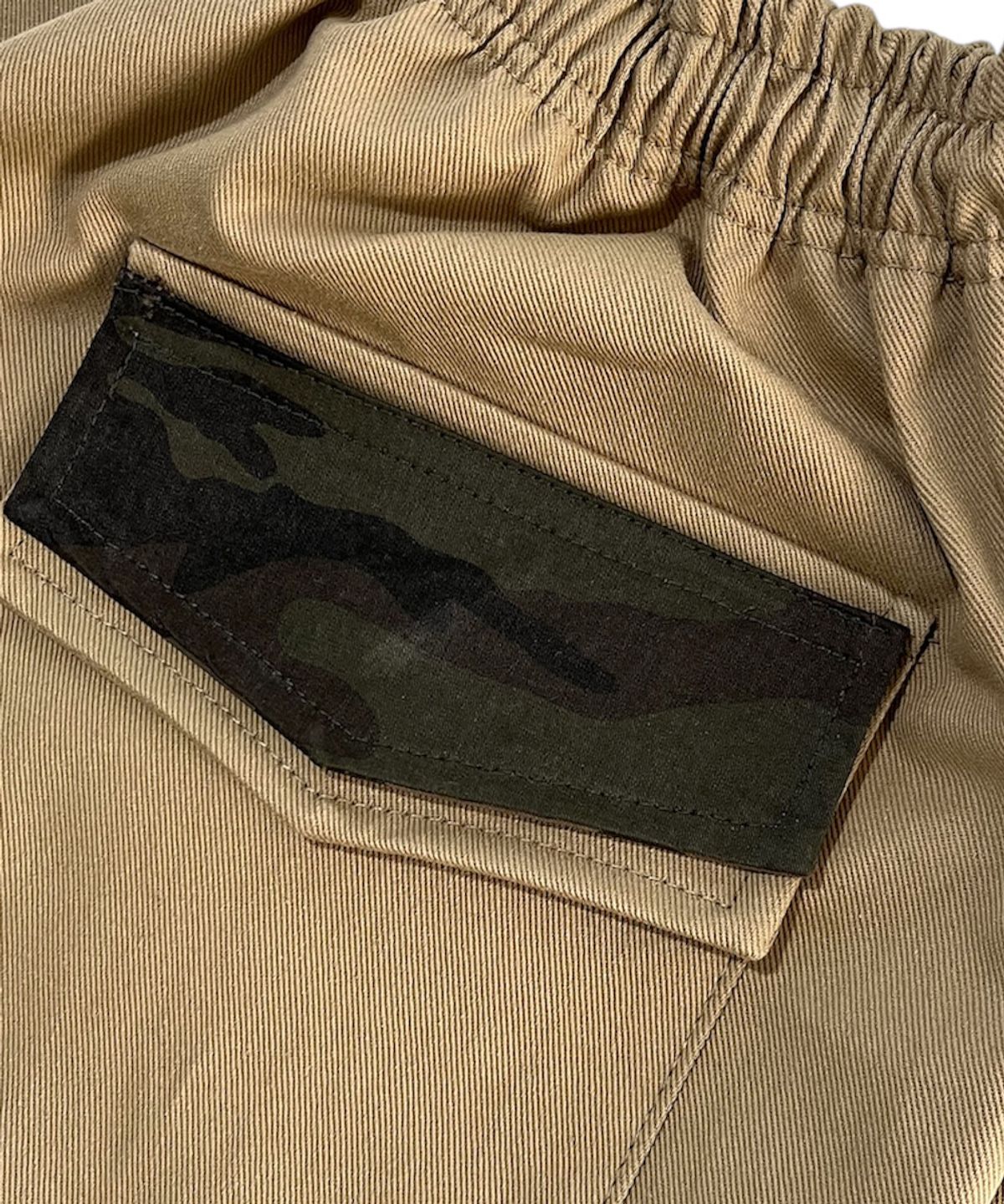 스케이터락(SK8ER ROCK) Camo Flap Cotton Wide Pants ((beige))