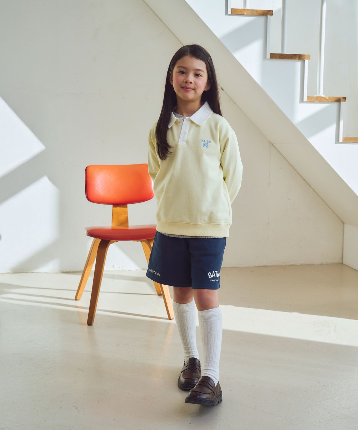 세터 키즈(SATUR KIDS) (K) 그래픽 포인트 쇼츠 네이비